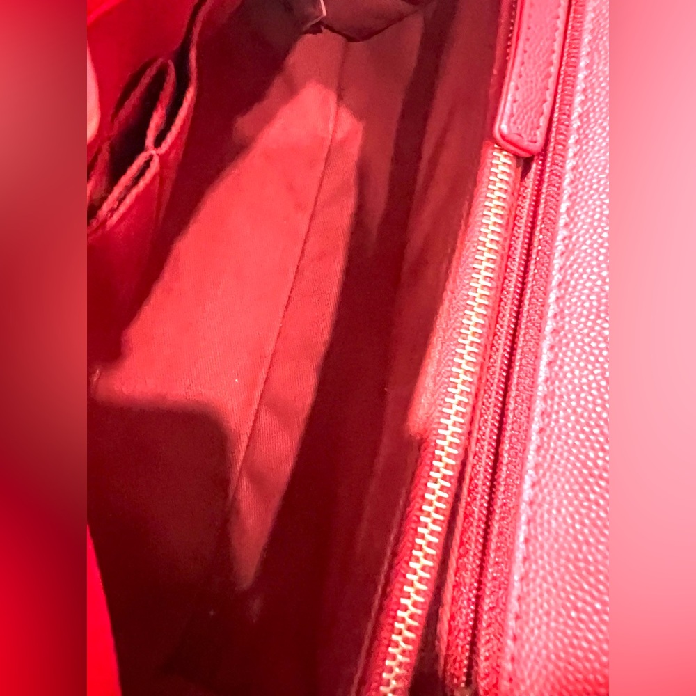 ❤️Coco Chanel Top handle Red Quilted Caviar Bag - Picture 15 of 16